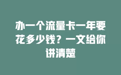 办一个流量卡一年要花多少钱？一文给你讲清楚