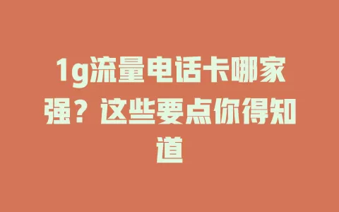 1g流量电话卡哪家强？这些要点你得知道