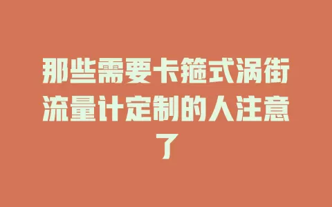 那些需要卡箍式涡街流量计定制的人注意了