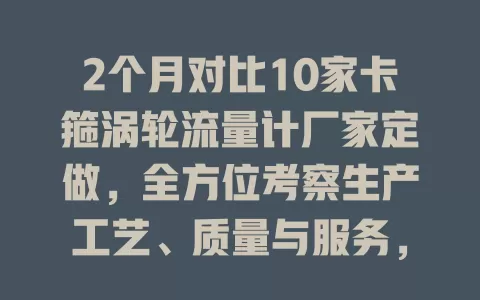 2个月对比10家卡箍涡轮流量计厂家定做，全方位考察生产工艺、质量与服务，助你挑到合适的