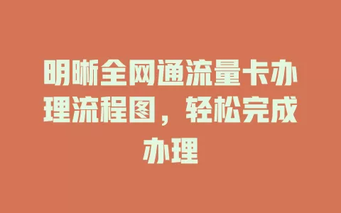 明晰全网通流量卡办理流程图，轻松完成办理