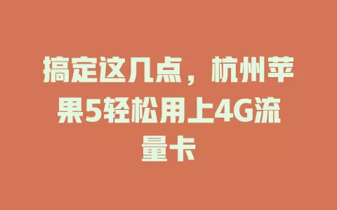 搞定这几点，杭州苹果5轻松用上4G流量卡