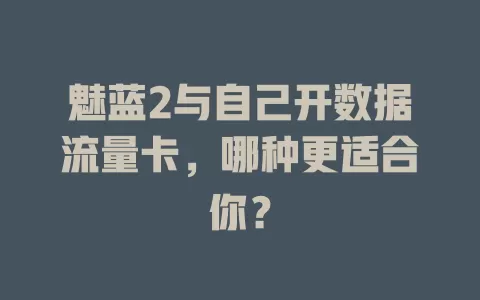 魅蓝2与自己开数据流量卡，哪种更适合你？