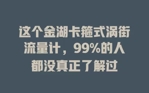 这个金湖卡箍式涡街流量计，99%的人都没真正了解过