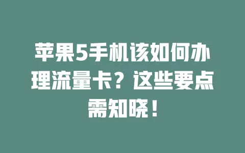 苹果5手机该如何办理流量卡？这些要点需知晓！