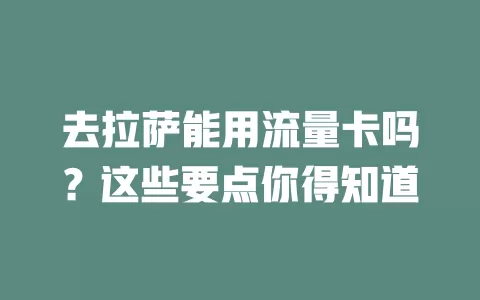 去拉萨能用流量卡吗？这些要点你得知道