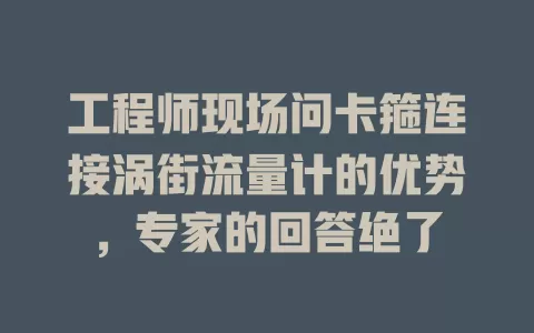 工程师现场问卡箍连接涡街流量计的优势，专家的回答绝了