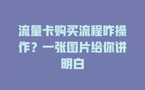 流量卡购买流程咋操作？一张图片给你讲明白