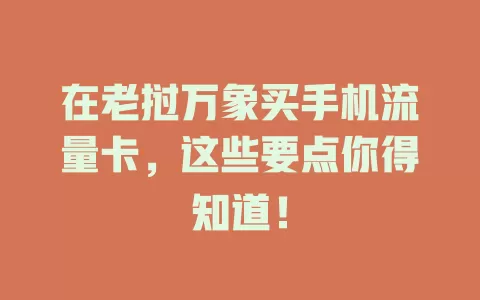 在老挝万象买手机流量卡，这些要点你得知道！