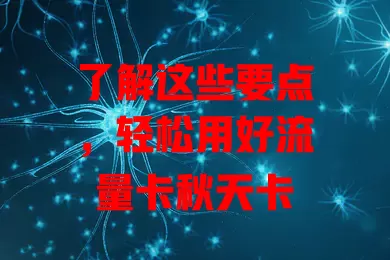 了解这些要点，轻松用好流量卡秋天卡