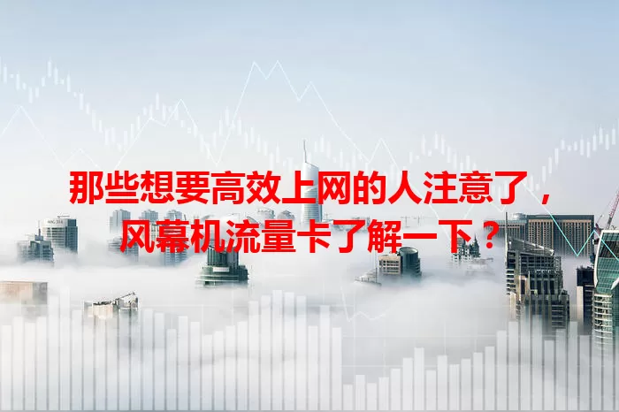 那些想要高效上网的人注意了，风幕机流量卡了解一下？