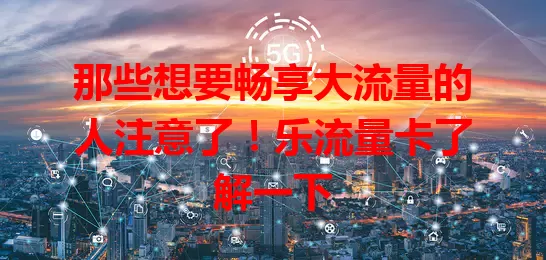 那些想要畅享大流量的人注意了！乐流量卡了解一下