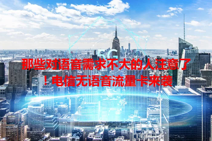 那些对语音需求不大的人注意了！电信无语音流量卡来袭