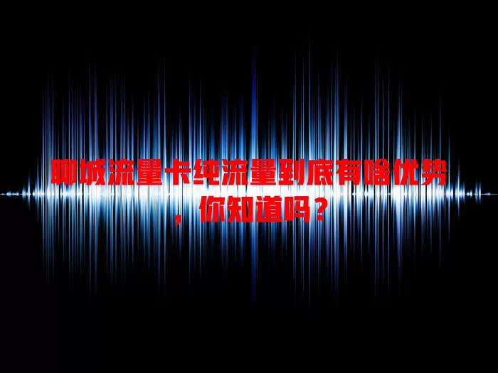 聊城流量卡纯流量到底有啥优势，你知道吗？