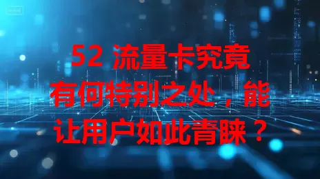 52 流量卡究竟有何特别之处，能让用户如此青睐？