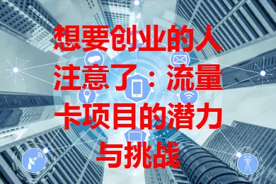 想要创业的人注意了：流量卡项目的潜力与挑战