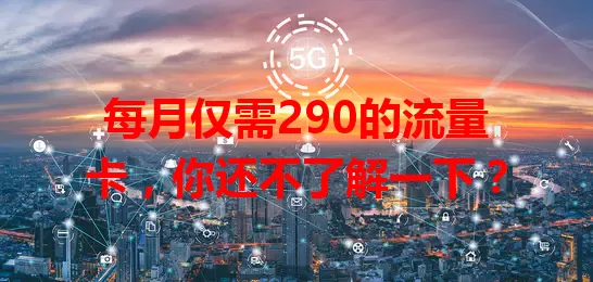每月仅需290的流量卡，你还不了解一下？