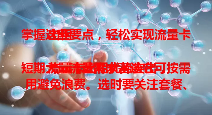 掌握这些要点，轻松实现流量卡出租

流量卡出租优势突出，短期大量流量需求者选它可按需用避免浪费。选时要关注套餐、卡稳定性及服务质量。其前景广阔，能满足多样流量需求，助用户优化成本便捷使用。