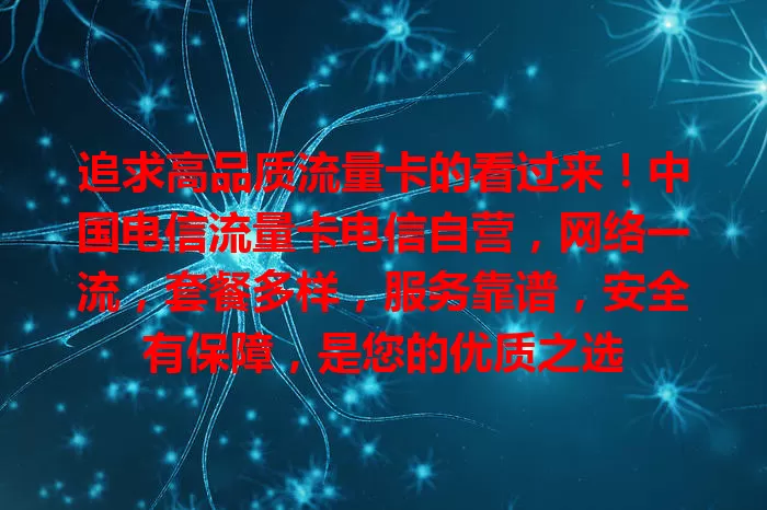 追求高品质流量卡的看过来！中国电信流量卡电信自营，网络一流，套餐多样，服务靠谱，安全有保障，是您的优质之选