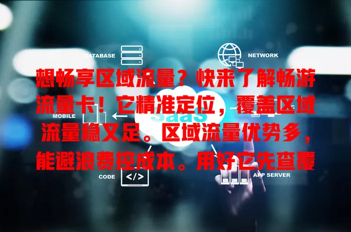想畅享区域流量？快来了解畅游流量卡！它精准定位，覆盖区域流量稳又足。区域流量优势多，能避浪费控成本。用好它先查覆盖，按需规划，关注优惠提性价比，让你特定区域畅游网络！