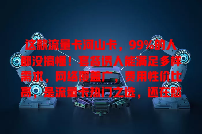 这款流量卡河山卡，99%的人都没搞懂！套餐诱人能满足多样需求，网络覆盖广，费用性价比高，是流量卡热门之选，还在愁流量就快考虑它