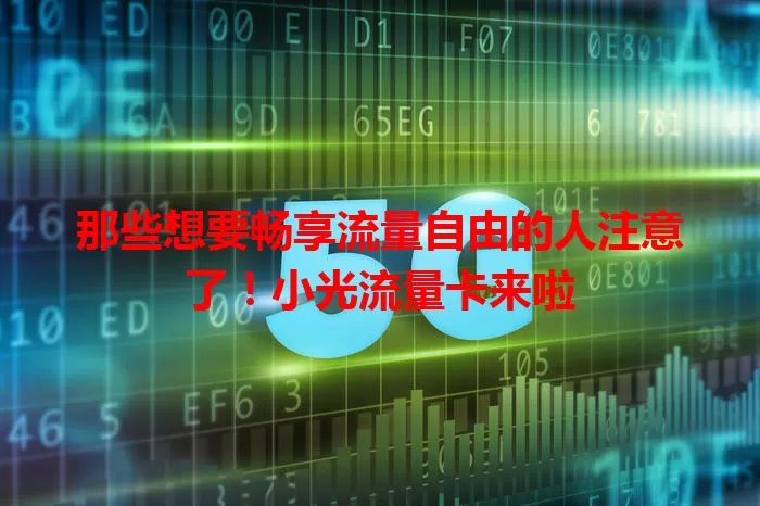 那些想要畅享流量自由的人注意了！小光流量卡来啦