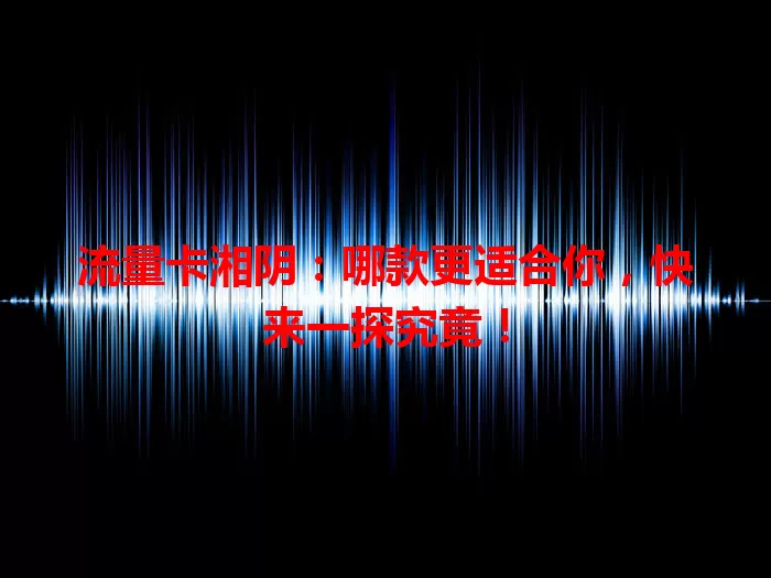 流量卡湘阴：哪款更适合你，快来一探究竟！