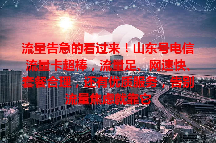 流量告急的看过来！山东号电信流量卡超棒，流量足、网速快、套餐合理，还有优质服务，告别流量焦虑就靠它