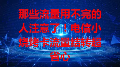 那些流量用不完的人注意了！电信小烧烤卡流量结转超省心