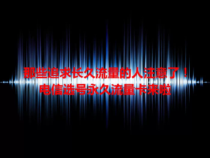 那些追求长久流量的人注意了！电信选号永久流量卡来啦