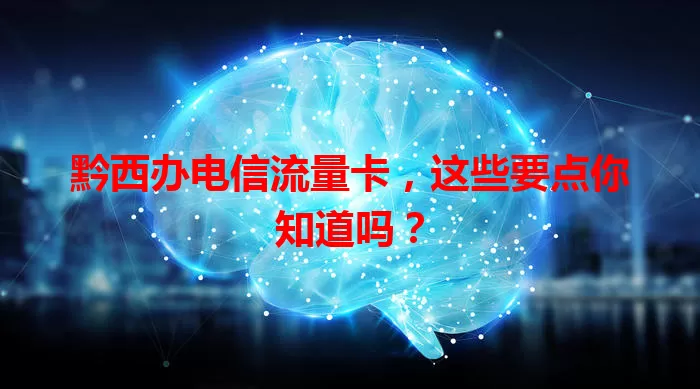 黔西办电信流量卡，这些要点你知道吗？