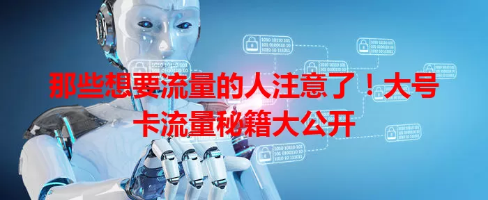 那些想要流量的人注意了！大号卡流量秘籍大公开