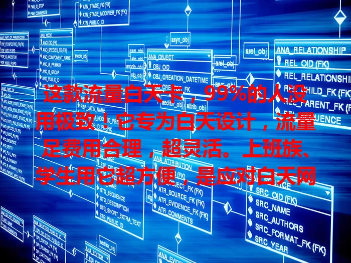 这款流量白天卡，99%的人没用极致！它专为白天设计，流量足费用合理，超灵活。上班族、学生用它超方便，是应对白天网络需求的优质之选