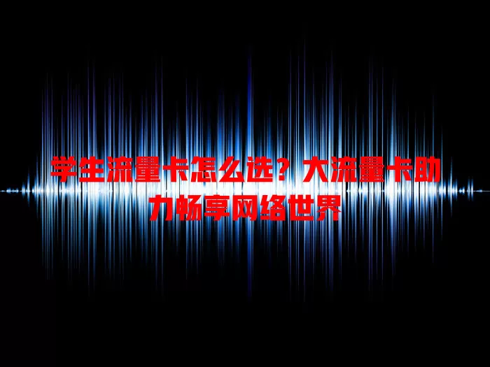学生流量卡怎么选？大流量卡助力畅享网络世界