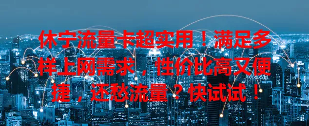 休宁流量卡超实用！满足多样上网需求，性价比高又便捷，还愁流量？快试试！