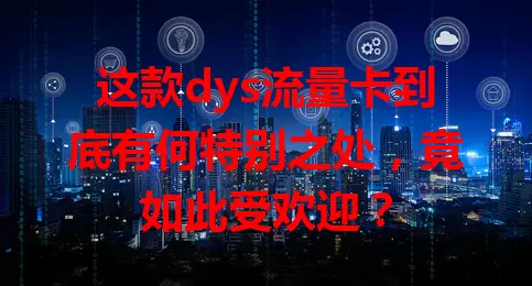 这款dys流量卡到底有何特别之处，竟如此受欢迎？
