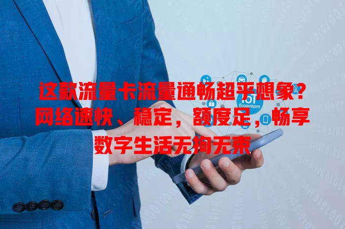 这款流量卡流量通畅超乎想象？网络速快、稳定，额度足，畅享数字生活无拘无束