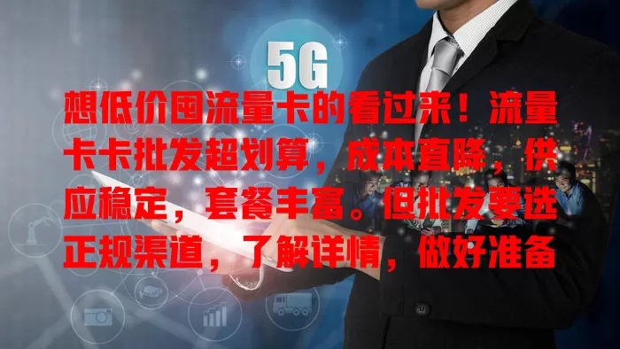 想低价囤流量卡的看过来！流量卡卡批发超划算，成本直降，供应稳定，套餐丰富。但批发要选正规渠道，了解详情，做好准备，让流量使用更经济高效！