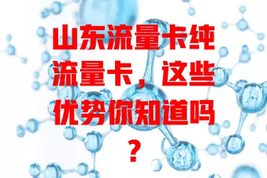 山东流量卡纯流量卡，这些优势你知道吗？