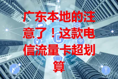 广东本地的注意了！这款电信流量卡超划算