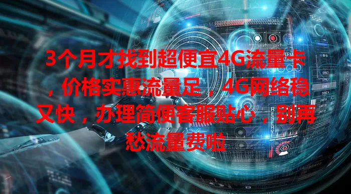 3个月才找到超便宜4G流量卡，价格实惠流量足，4G网络稳又快，办理简便客服贴心，别再愁流量费啦