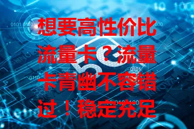 想要高性价比流量卡？流量卡青幽不容错过！稳定充足流量，满足多样上网需求，套餐合理，信号出色，告别繁琐，畅享网络，是上网得力伙伴！