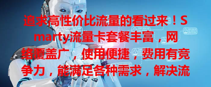 追求高性价比流量的看过来！Smarty流量卡套餐丰富，网络覆盖广，使用便捷，费用有竞争力，能满足各种需求，解决流量烦恼，给你顺畅高效网络体验