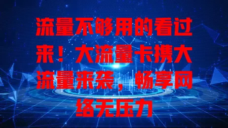 流量不够用的看过来！大流量卡携大流量来袭，畅享网络无压力