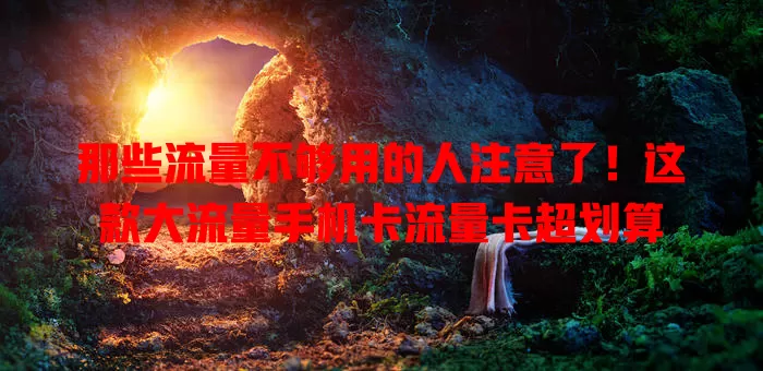 那些流量不够用的人注意了！这款大流量手机卡流量卡超划算