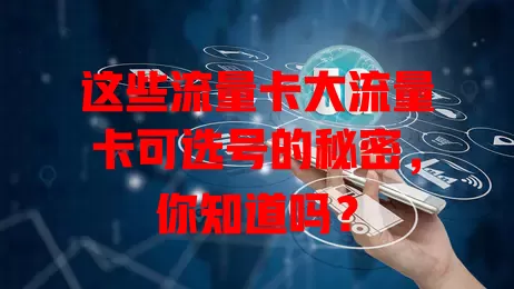 这些流量卡大流量卡可选号的秘密，你知道吗？