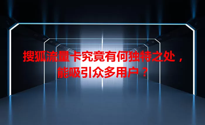 搜狐流量卡究竟有何独特之处，能吸引众多用户？