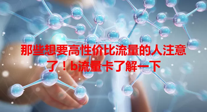 那些想要高性价比流量的人注意了！b流量卡了解一下