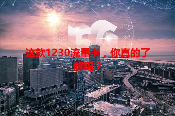 这款1230流量卡，你真的了解吗？