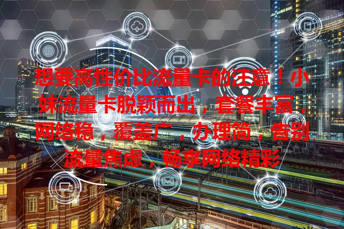 想要高性价比流量卡的注意！小妹流量卡脱颖而出，套餐丰富，网络稳，覆盖广，办理简，告别流量焦虑，畅享网络精彩